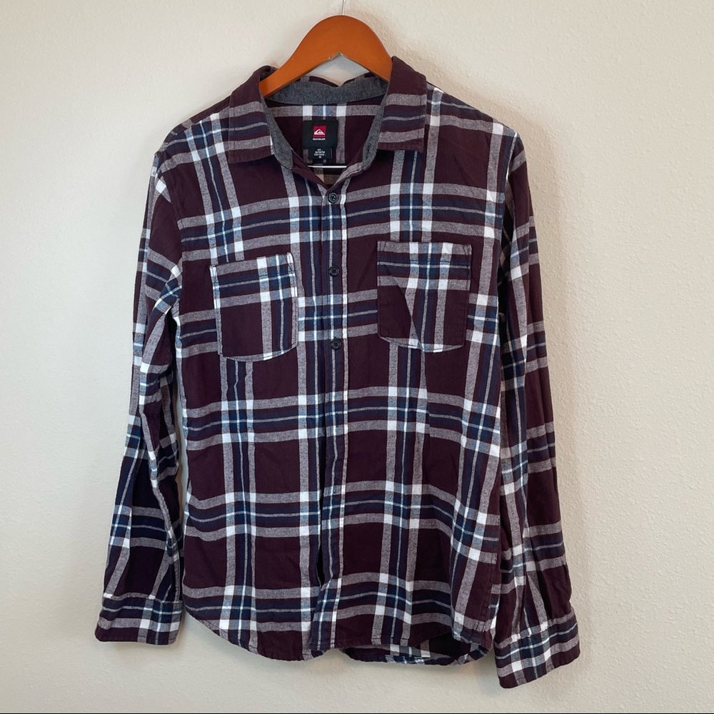 Quicksilver Burgundy / Blue Flannel LS Button Down